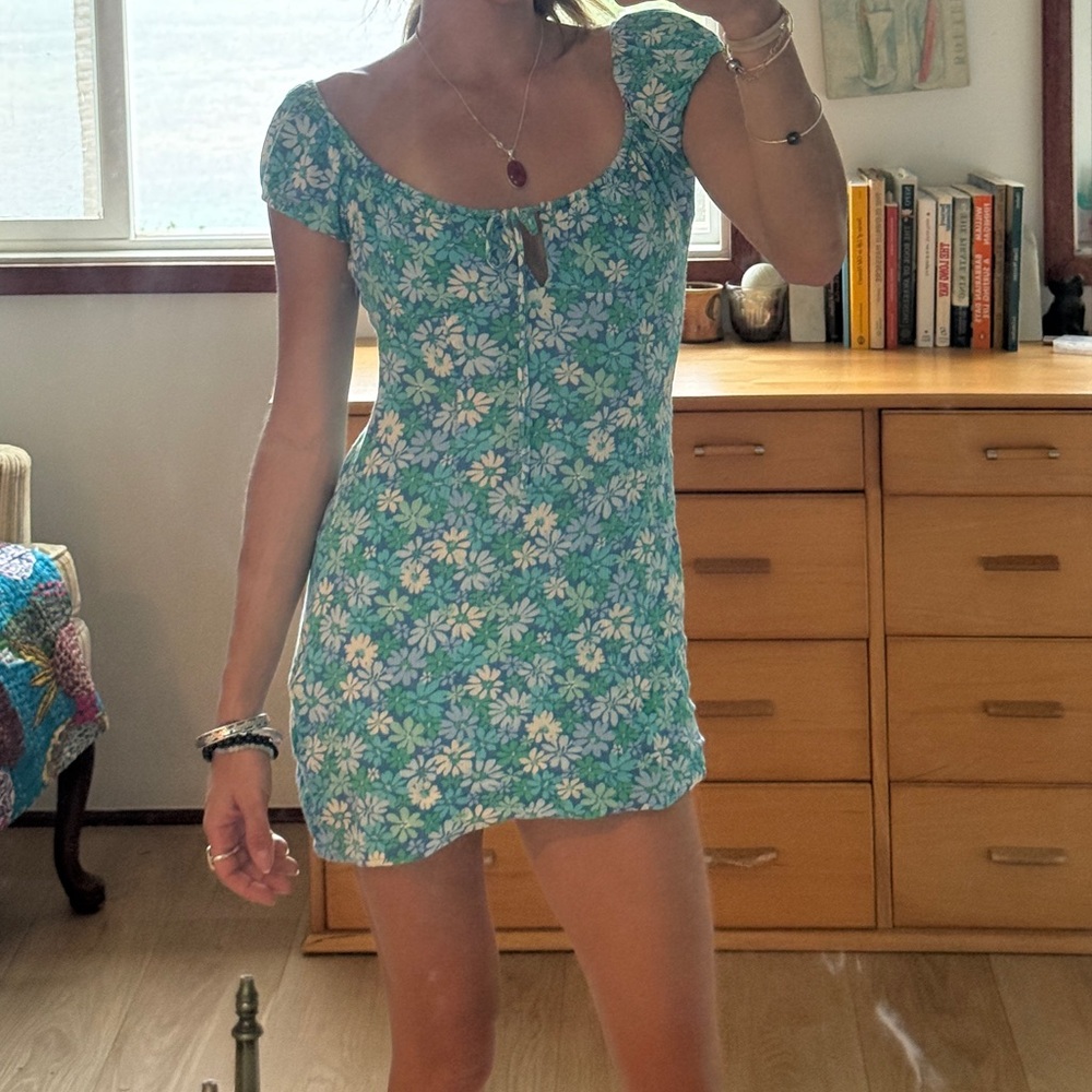 Mahina Blue Floral Mini Dress